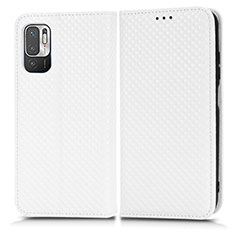 Coque Portefeuille Livre Cuir Etui Clapet C03X pour Xiaomi POCO M3 Pro 5G Blanc