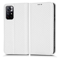 Coque Portefeuille Livre Cuir Etui Clapet C03X pour Xiaomi Poco M4 Pro 5G Blanc