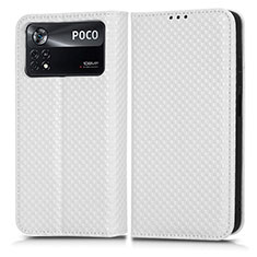 Coque Portefeuille Livre Cuir Etui Clapet C03X pour Xiaomi Poco X4 Pro 5G Blanc