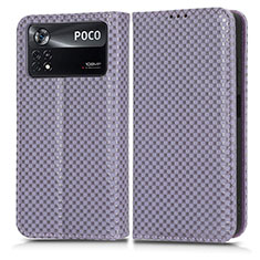Coque Portefeuille Livre Cuir Etui Clapet C03X pour Xiaomi Poco X4 Pro 5G Violet