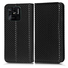 Coque Portefeuille Livre Cuir Etui Clapet C03X pour Xiaomi Redmi 10 India Noir