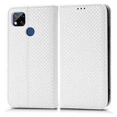 Coque Portefeuille Livre Cuir Etui Clapet C03X pour Xiaomi Redmi 9 India Blanc