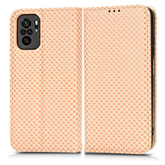 Coque Portefeuille Livre Cuir Etui Clapet C03X pour Xiaomi Redmi Note 10 4G Or