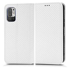 Coque Portefeuille Livre Cuir Etui Clapet C03X pour Xiaomi Redmi Note 10 JE 5G Blanc