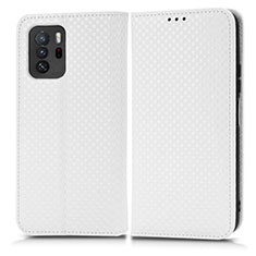 Coque Portefeuille Livre Cuir Etui Clapet C03X pour Xiaomi Redmi Note 10 Pro 5G Blanc