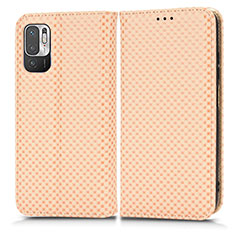 Coque Portefeuille Livre Cuir Etui Clapet C03X pour Xiaomi Redmi Note 10T 5G Or