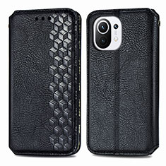 Coque Portefeuille Livre Cuir Etui Clapet C04 pour Xiaomi Mi 11 Lite 4G Noir