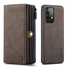 Coque Portefeuille Livre Cuir Etui Clapet C04S pour Samsung Galaxy A52 4G Marron