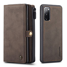 Coque Portefeuille Livre Cuir Etui Clapet C04S pour Samsung Galaxy S20 FE (2022) 5G Marron