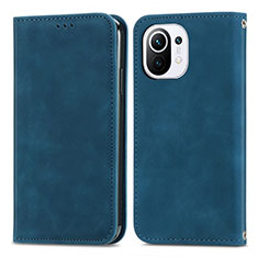 Coque Portefeuille Livre Cuir Etui Clapet C05 pour Xiaomi Mi 11 Lite 5G NE Bleu