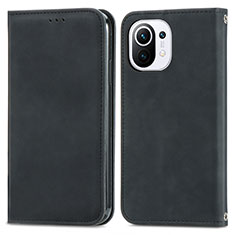 Coque Portefeuille Livre Cuir Etui Clapet C05 pour Xiaomi Mi 11 Lite 5G Noir