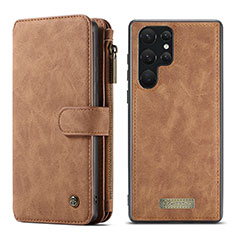 Coque Portefeuille Livre Cuir Etui Clapet C05S pour Samsung Galaxy S24 Ultra 5G Marron