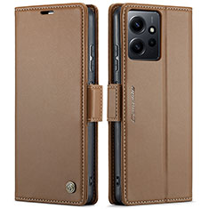 Coque Portefeuille Livre Cuir Etui Clapet C05S pour Xiaomi Redmi Note 12 4G Marron