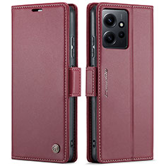 Coque Portefeuille Livre Cuir Etui Clapet C05S pour Xiaomi Redmi Note 12 4G Rouge