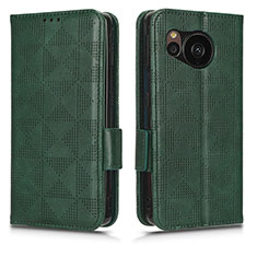 Coque Portefeuille Livre Cuir Etui Clapet C05X pour Sharp Aquos Sense7 Plus Vert