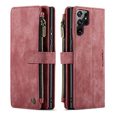 Coque Portefeuille Livre Cuir Etui Clapet C06S pour Samsung Galaxy S21 Ultra 5G Rouge