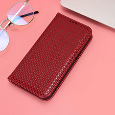 Coque Portefeuille Livre Cuir Etui Clapet C06X pour Huawei Honor X7 Rouge