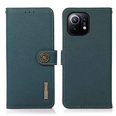 Coque Portefeuille Livre Cuir Etui Clapet C07 pour Xiaomi Mi 11 5G Vert