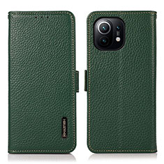 Coque Portefeuille Livre Cuir Etui Clapet C08 pour Xiaomi Mi 11 Lite 4G Vert