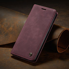 Coque Portefeuille Livre Cuir Etui Clapet C10S pour Samsung Galaxy S23 5G Vin Rouge