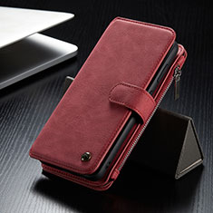 Coque Portefeuille Livre Cuir Etui Clapet C12S pour Samsung Galaxy S21 5G Rouge