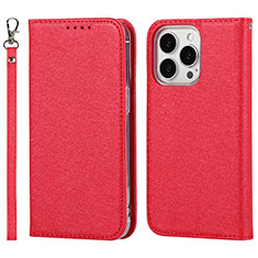 Coque Portefeuille Livre Cuir Etui Clapet D01T pour Apple iPhone 13 Pro Max Rouge