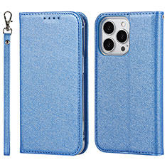 Coque Portefeuille Livre Cuir Etui Clapet D01T pour Apple iPhone 14 Pro Bleu