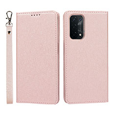 Coque Portefeuille Livre Cuir Etui Clapet D01T pour Oppo A74 5G Rose