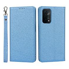 Coque Portefeuille Livre Cuir Etui Clapet D01T pour Oppo A93 5G Bleu