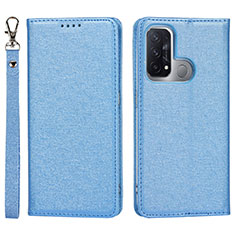 Coque Portefeuille Livre Cuir Etui Clapet D01T pour Oppo Reno5 A Bleu