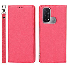 Coque Portefeuille Livre Cuir Etui Clapet D01T pour Oppo Reno5 A Rouge