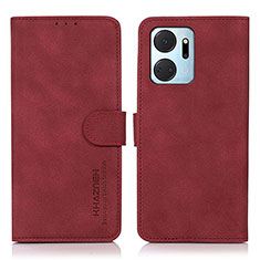 Coque Portefeuille Livre Cuir Etui Clapet D01Y pour Huawei Honor X7a Rouge