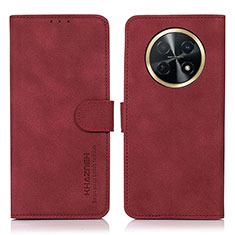 Coque Portefeuille Livre Cuir Etui Clapet D01Y pour Huawei Nova Y91 Rouge