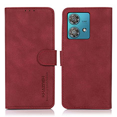 Coque Portefeuille Livre Cuir Etui Clapet D01Y pour Motorola Moto G84 5G Rouge