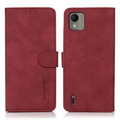 Coque Portefeuille Livre Cuir Etui Clapet D01Y pour Nokia C110 Rouge