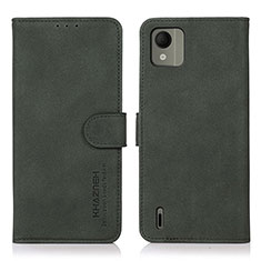 Coque Portefeuille Livre Cuir Etui Clapet D01Y pour Nokia C110 Vert