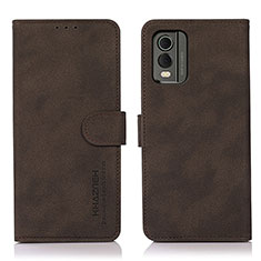 Coque Portefeuille Livre Cuir Etui Clapet D01Y pour Nokia C210 Marron