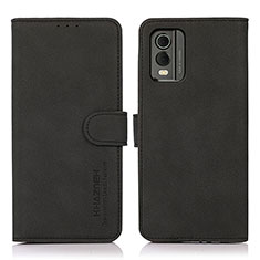 Coque Portefeuille Livre Cuir Etui Clapet D01Y pour Nokia C210 Noir