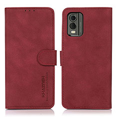 Coque Portefeuille Livre Cuir Etui Clapet D01Y pour Nokia C210 Rouge