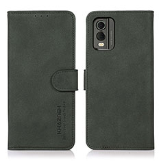 Coque Portefeuille Livre Cuir Etui Clapet D01Y pour Nokia C210 Vert