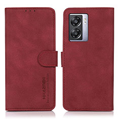 Coque Portefeuille Livre Cuir Etui Clapet D01Y pour Oppo A56S 5G Rouge