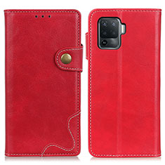 Coque Portefeuille Livre Cuir Etui Clapet D01Y pour Oppo F19 Pro Rouge