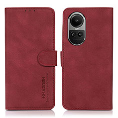 Coque Portefeuille Livre Cuir Etui Clapet D01Y pour Oppo Reno10 5G Rouge