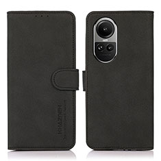 Coque Portefeuille Livre Cuir Etui Clapet D01Y pour Oppo Reno10 Pro 5G Noir