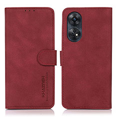 Coque Portefeuille Livre Cuir Etui Clapet D01Y pour Oppo Reno8 T 4G Rouge