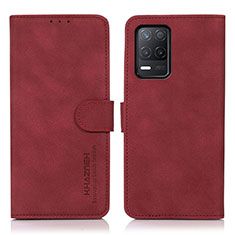 Coque Portefeuille Livre Cuir Etui Clapet D01Y pour Realme 8 5G Rouge