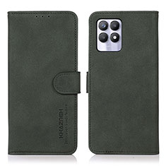 Coque Portefeuille Livre Cuir Etui Clapet D01Y pour Realme 8i Vert