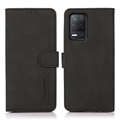 Coque Portefeuille Livre Cuir Etui Clapet D01Y pour Realme 9 5G India Noir