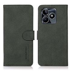 Coque Portefeuille Livre Cuir Etui Clapet D01Y pour Realme C53 India Vert