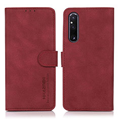 Coque Portefeuille Livre Cuir Etui Clapet D01Y pour Sony Xperia 1 V Rouge